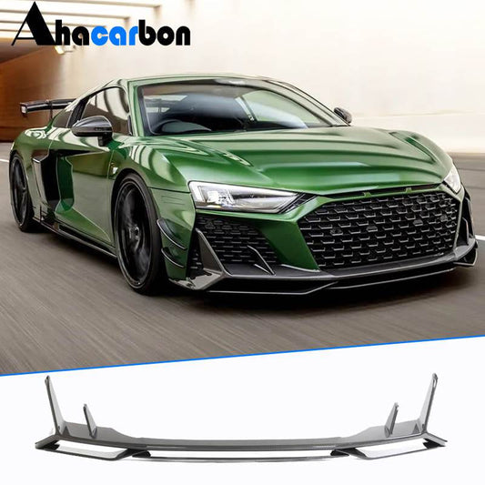 Front Bumper Lip V1 Overlay (Carbon) for Audi R8 2015- - image 1