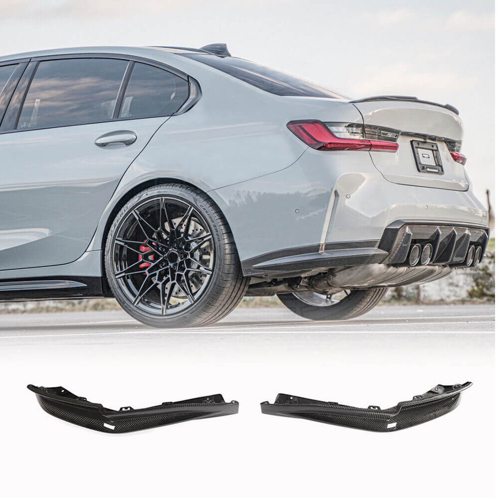 Rear Bumper Splitters Replacement Style Carbon Fiber V3 (for G80) for BMW 3 series G20/21 2018- - image 1