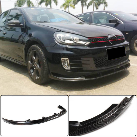 Front Bumper Lip V2 for GTI HB 2010-2013 Carbon for Volkswagen Golf 6 2008-2014 - image 1