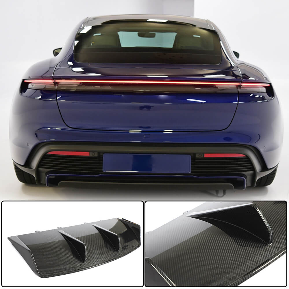 Rear Bumper Diffuser (for 2019-2024 Turbo S SD, Carbon) for Porsche Taycan 2019- - image 1