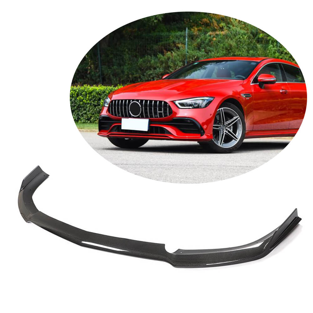 Front Bumper Lip Spoiler (for GT43/GT50/GT53 2018-2022, Carbon) for Mercedes AMG GT 4 X290 2018- - image 1
