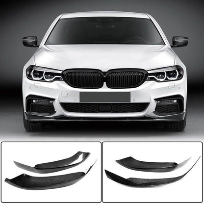 Front Bumper Splitters Carbon Fiber V4 (for M-Sport 2017-2020) for BMW 5 Series G30/31 2017-2023 - image 1