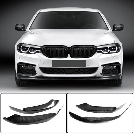 Front Bumper Splitters Carbon Fiber V4 (for M-Sport 2017-2020) for BMW 5 Series G30/31 2017-2023 - image 1