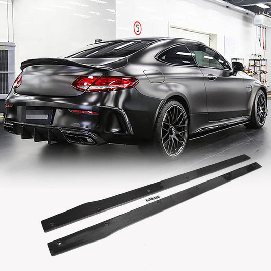 Side Skirts V2 (for C43/C63 AMG 2015-2019, Carbon) for Mercedes C-сlass W205 2014-2021 - image 1