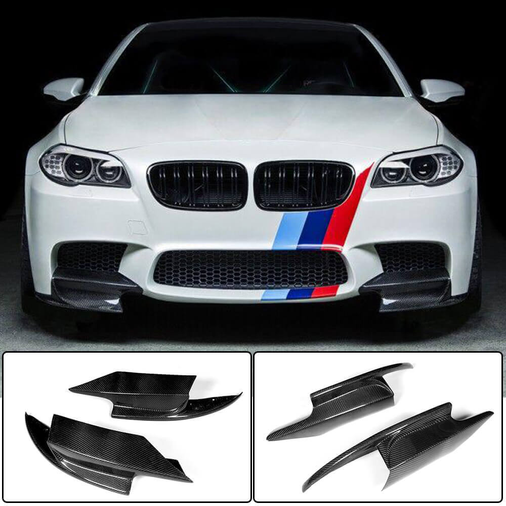 Front Bumper Flap Extensions (for F10 M5, Carbon) for BMW 5 Series F10/F11 2010–2016 - image 1