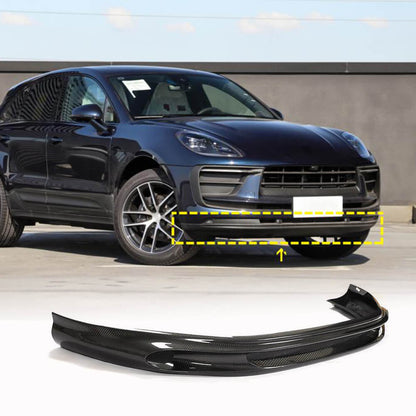 Front Bumper Lip Spoiler (2022+, Carbon) for Porsche Macan 2014-2024 - image 1
