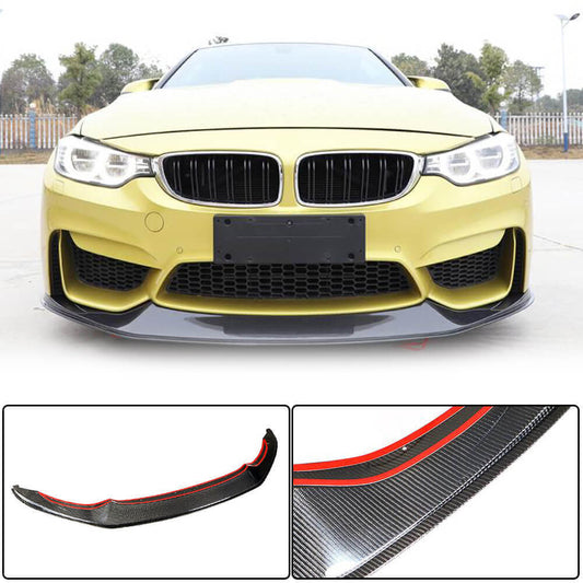Front Bumper Lip V7 (for F82/F83, Carbon) for BMW 4 Series F-32 2012-2020 - image 1