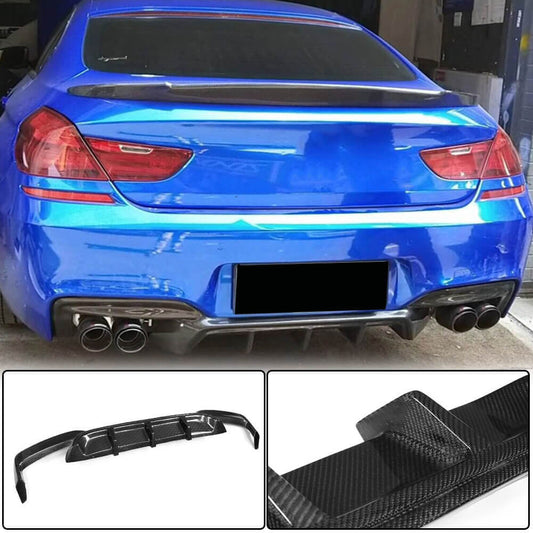 Rear Bumper Diffuser Carbon Fiber V1 (M-Sport) for BMW 6 F12/F13/F06 2011-2015 - image 1