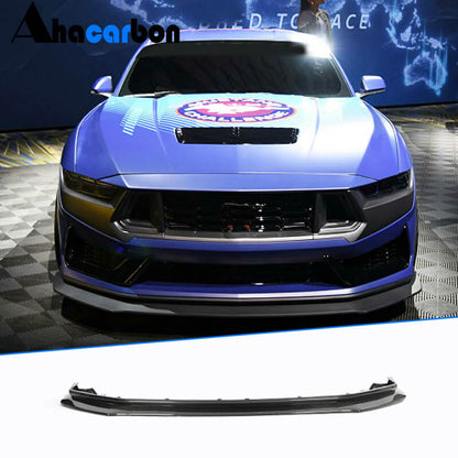 Front Bumper Lip Spoiler (Carbon) for Ford Mustang 2024- - image 1