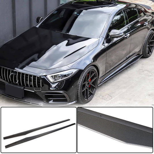 Side Skirts V1 (for AMG/AMG-Line 2018-2020, Carbon) for Mercedes CLS C257 2018- - image 1