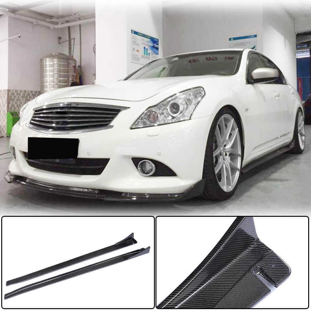 Side Skirts (for G37 SD 2009-2013, Carbon) for Infiniti G25/G35/37 (V36/CV36) 2006-2015 - image 1