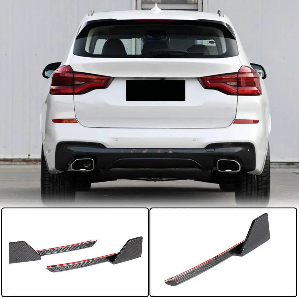 Rear Bumper Flap Extensions (for original M-Sport 2018-2021, Carbon) for BMW X3 G01 2018- - image 1