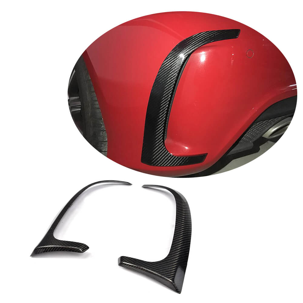 Covers on the rear bumper (for A45 AMG HB 2013-2015, Carbon) for Mercedes A-class W176 2012-2018 - image 1