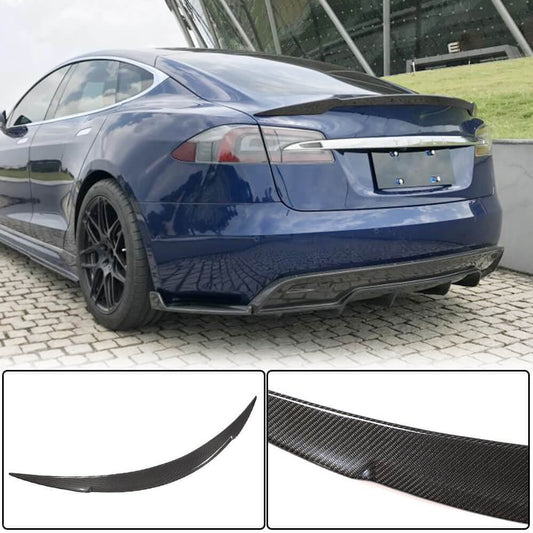 Rear Trunk Spoiler Carbon Fiber V2 (2012-2022) for Tesla Model S - image 1