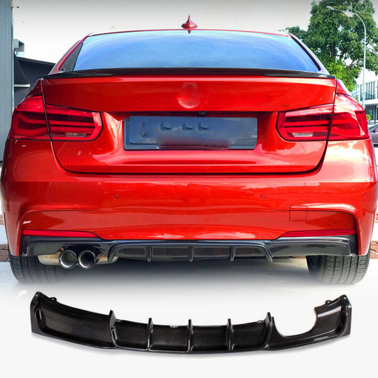 Rear Bumper Diffuser Carbon Fiber V5 (for M-Sport) for BMW 3 series F-30/31/34 2012-2019 - image 1