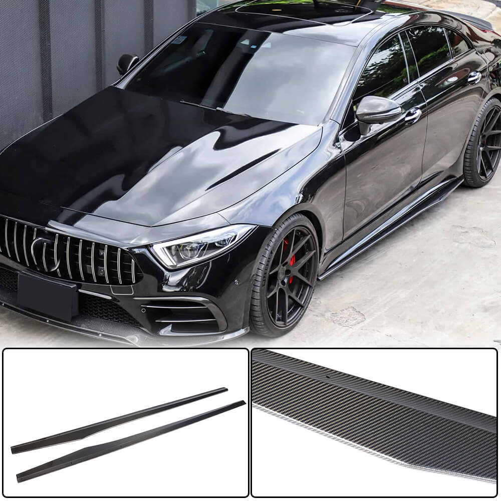 Side Skirts V1 (for AMG/AMG-Line 2018-2020, Carbon) for Mercedes CLS C257 2018- - image 1