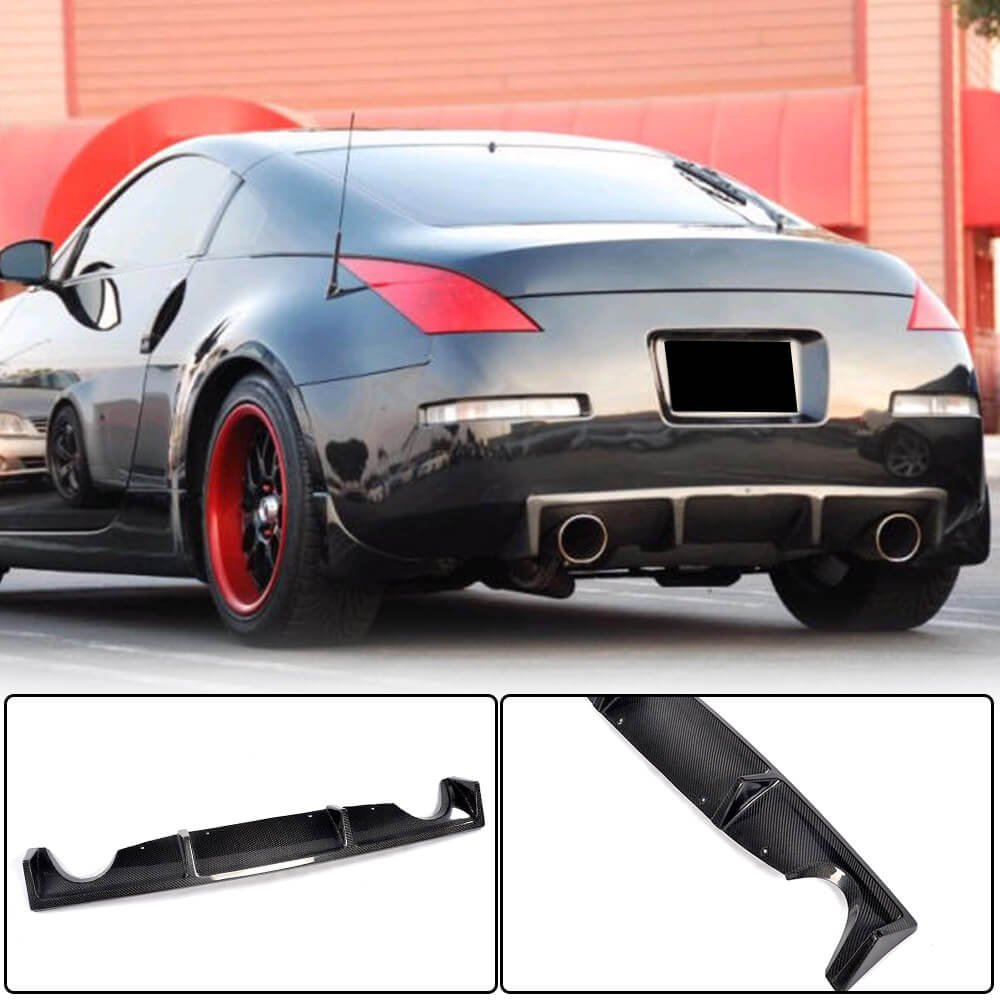 Rear Bumper Diffuser (2003-2009, Carbon) for Nissan 350Z 2002-2009 - image 1