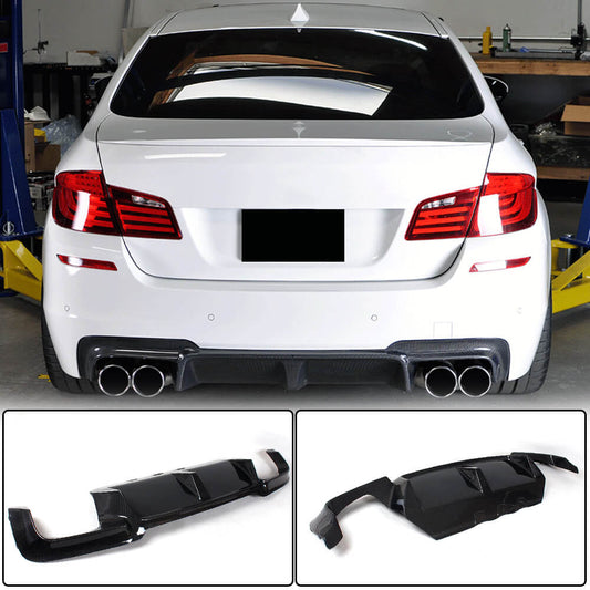 Rear Bumper Diffuser Carbon Fiber V7 (for M5) for BMW 5 series F-10/11/07 2010-2016 - image 1