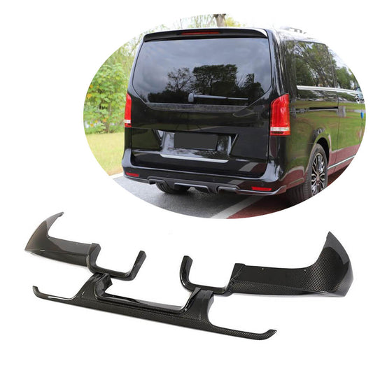 Rear bumper diffuser V3 (for V-Class 2014-2019, Carbon) for Mercedes Vito / V-class W447 2014↗ year - image 1