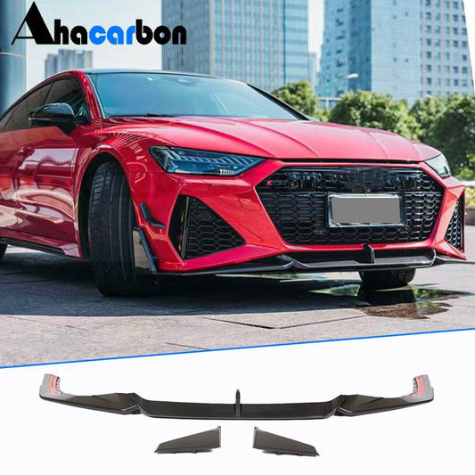 Front bumper lip V2 (for RS7, dry carbon) for Audi A7 2018- - image 1