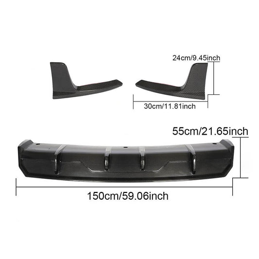 Rear Bumper Diffuser Carbon Fiber V1 (2016-2022) for Tesla Model 3 - image 1