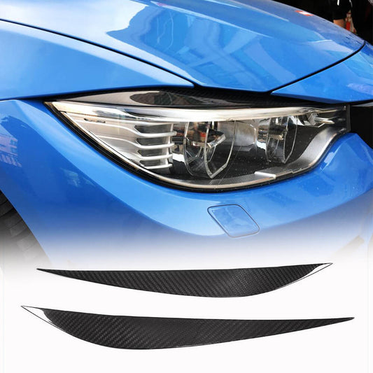 Headlight Eyebrows Lamp Eyelids Dry Carbon Fiber V2 for BMW 3 series F-30/31/34 2012-2019 - image 1