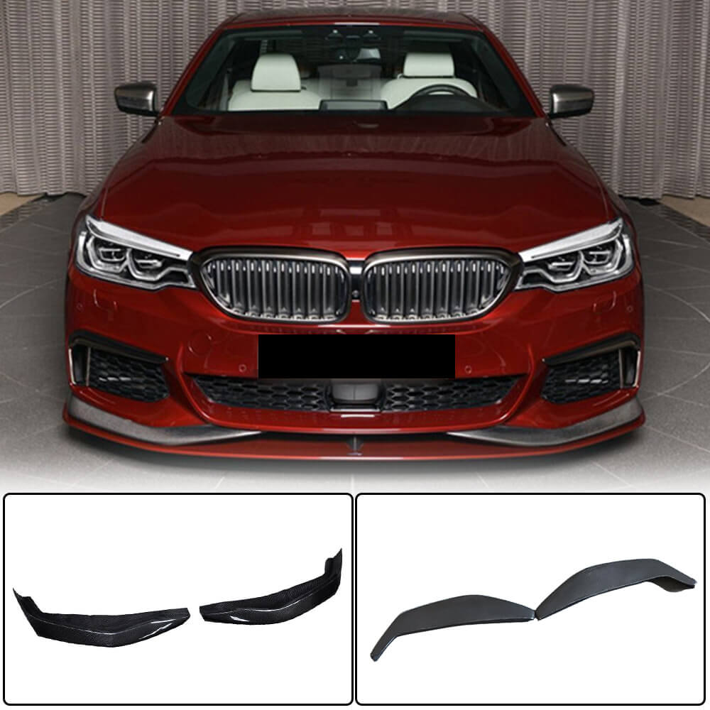 Front Bumper Splitters Carbon Fiber V3 (for M-Sport 2017-2020) for BMW 5 Series G30/31 2017-2023 - image 1