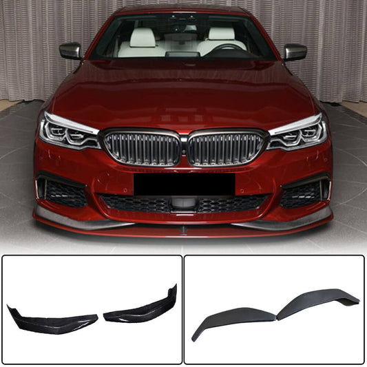 Front Bumper Splitters Carbon Fiber V3 (for M-Sport 2017-2020) for BMW 5 Series G30/31 2017-2023 - image 1