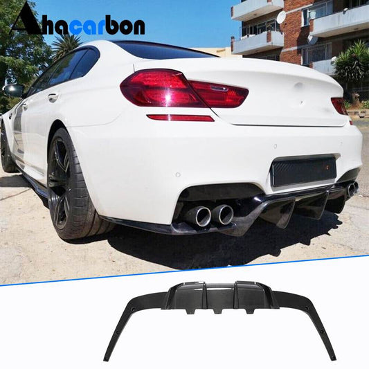Rear Bumper Diffuser 3Pcs/set Carbon Fiber V1 (for M6) for BMW 6 F12/F13/F06 2011-2015 - image 1