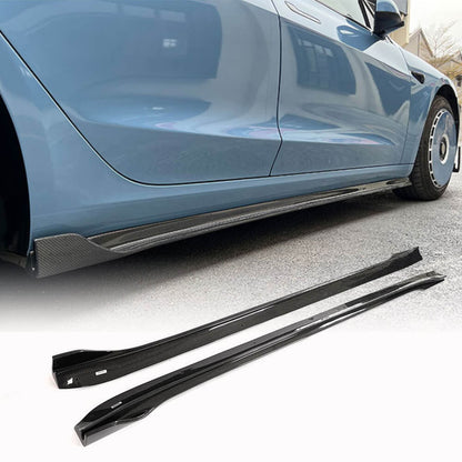 Door Sill Covers V3 (2017-2023, Carbon) for Tesla Model 3 2017- - image 1