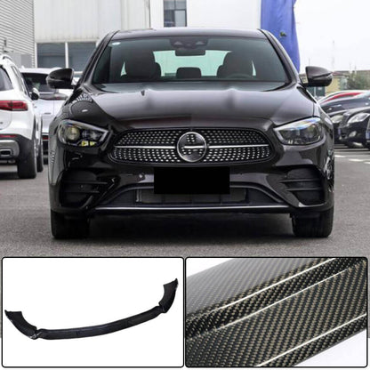Front Bumper Lip Spoiler (for AMG-Line 2020-2023, Carbon) for Mercedes E-сlass W213 2016-2023 - image 2