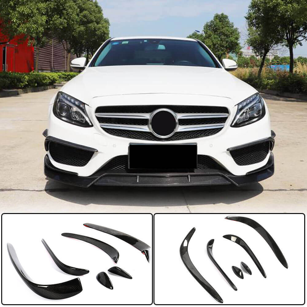 Carbon Front Bumper Extensions for C43 AMG 2015-2019 for Mercedes C-сlass W205 2014-2021 - image 1