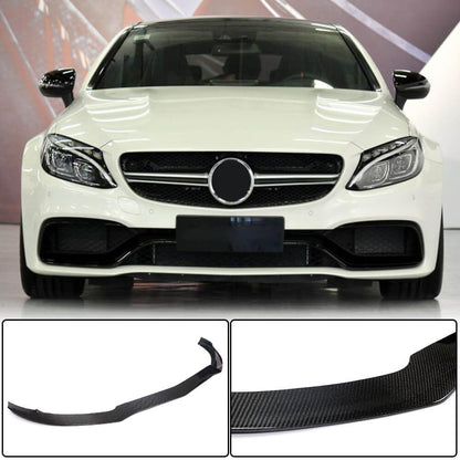 Front Bumper Lip V3 (for Coupe/Cabriolet C63 AMG 2015-2019, Carbon) for Mercedes C-сlass W205 2014-2021 - image 1