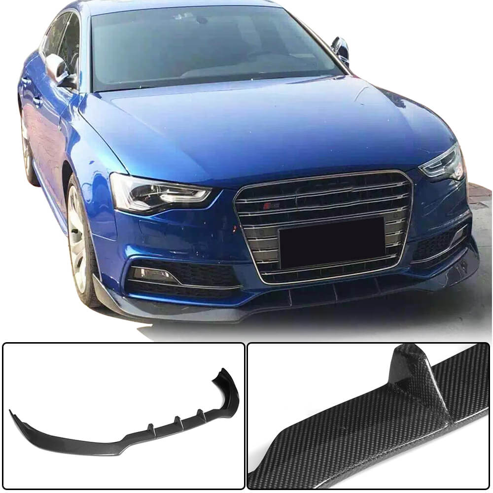 Front Bumper Lip V3 for S-Line 2012-2015 Carbon for Audi A5 2007-2015 - image 1