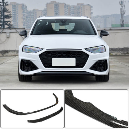 Front Bumper Lip V2 for RS4 Avant 2019-2021 Carbon for Audi A4 B9 2015-2024 - image 1