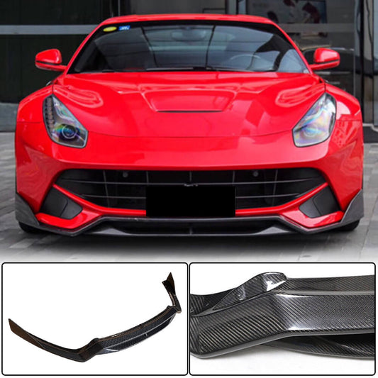 Lip front bumper cover (2012-2014, Carbon) for Ferrari F12 Berlinetta - image 1
