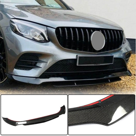 Front Bumper Lip Spoiler (for AMG-Line/GLC43 AMG, Carbon) for Mercedes GLC coupe C253 2016-2023 - image 1