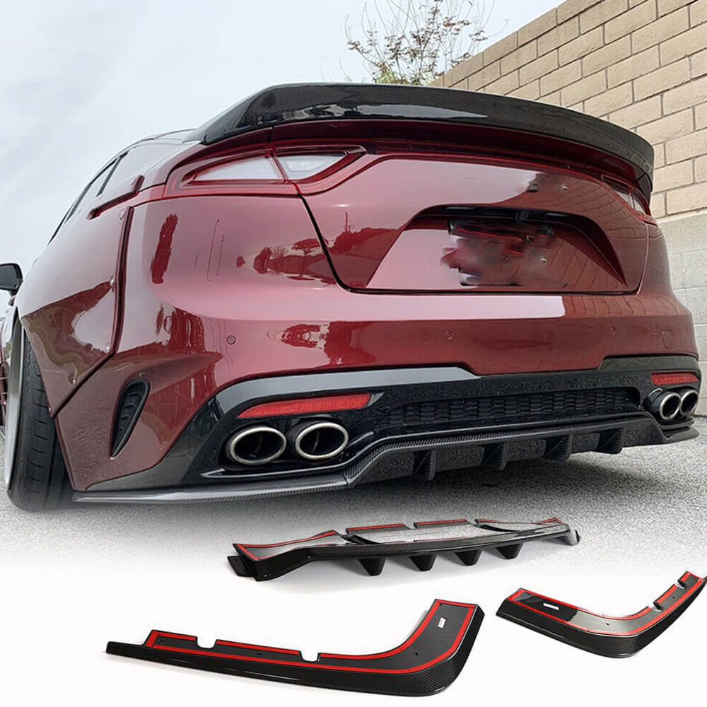 Rear bumper diffuser (Carbon) for Kia Stinger - image 1