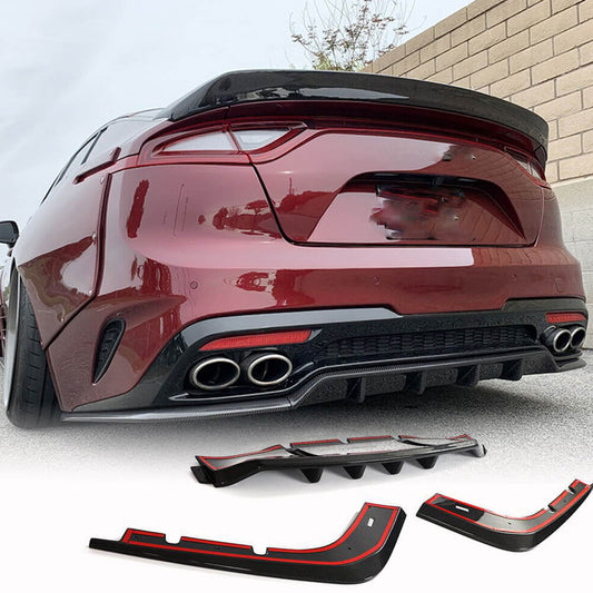 Rear bumper diffuser (Carbon) for Kia Stinger - image 1