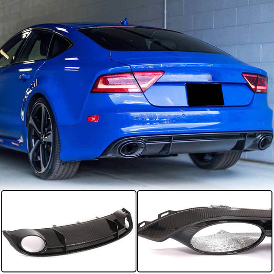Rear Bumper Diffuser Dry Carbon Fiber for Audi A7 2010-2018 - image 1
