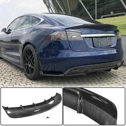 Rear Bumper Diffuser Carbon Fiber V2 (2016-2020) for Tesla Model S - image 1