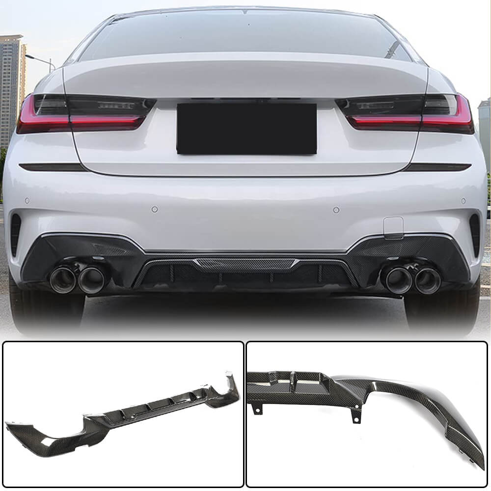 Rear Bumper Diffuser Carbon Fiber V1 (2022+, M-Sport) for BMW 3 series G20/21 2018- - image 1