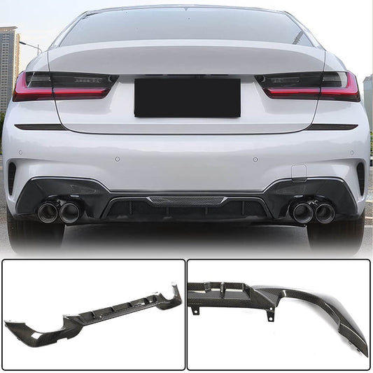 Rear Bumper Diffuser Carbon Fiber V1 (2022+, M-Sport) for BMW 3 series G20/21 2018- - image 1