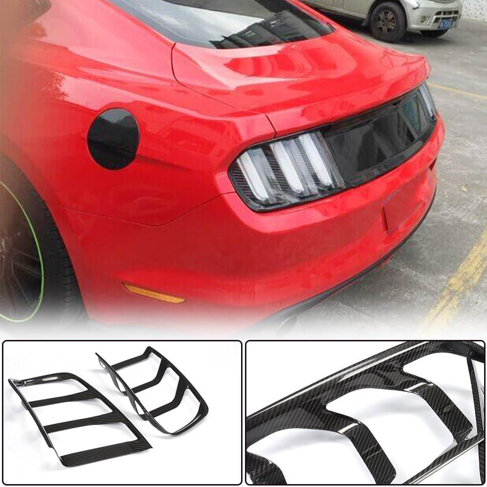 Covers for rear lights (2015-2017, Carbon) for Ford Mustang 2015-2023 - image 1