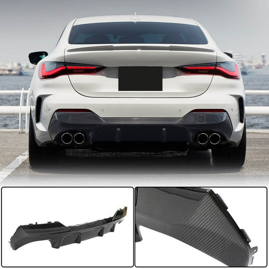 Rear Bumper Diffuser Dry Carbon Fiber V2 (M-Sport) for BMW 4 series G22/23/26 2020- - image 1