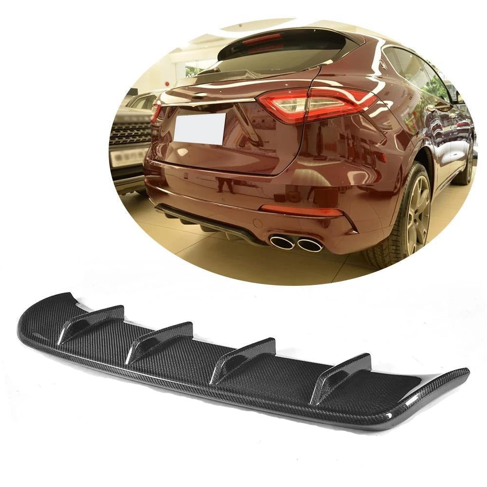 Rear Bumper Diffuser V2 (for Base/S, Carbon) for Maserati Levante 2016- - image 1