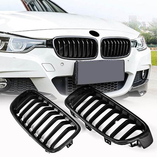Grille Kidney 1 Bar (Carbon) for BMW 3 Series F-30/31/34 2012-2019 - image 1