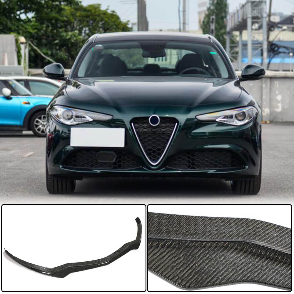 Front Bumper Lip V1 Add-on (for Base, Carbon) for Alfa Romeo Giulia 2016-2022 - image 1