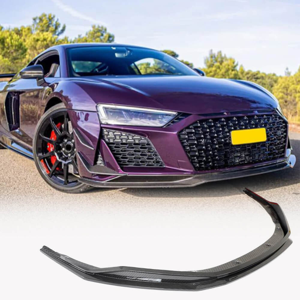 Front Bumper Lip V2 (2023+, Carbon) for Audi R8 2015- - image 1