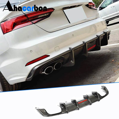 Rear Bumper Diffuser V1 (for S-Line 2016-2020, Carbon) for Audi A5 2016-2025 - image 1